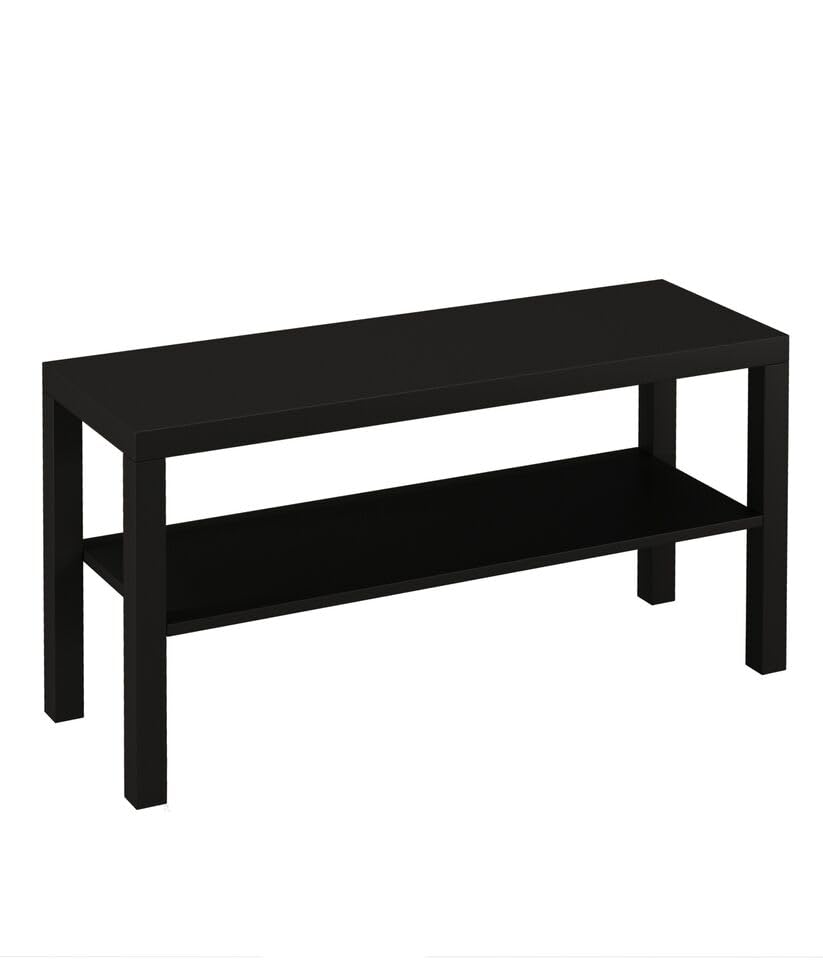 URBNLIVING Banc TV à 2 niveaux - Meuble de rangement en bois - Étagère centrale - Console TV moderne pour salon, chambre à coucher - Marron rustique - 45 x 90 x 30...