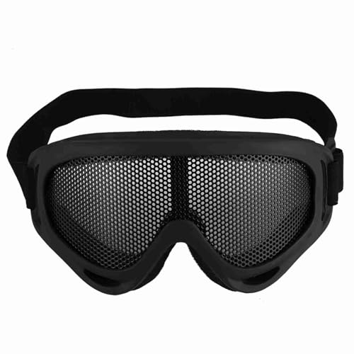 Lunettes de Protection Tactiques en Maille avec Bandeau pour la Chasse aux équipements de Protection Airsoft(Black)