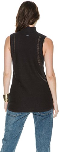 Rvca Junior's Down Low Tunic Sleeveless Turtle Neck Sweater, Black, Large #TOP3