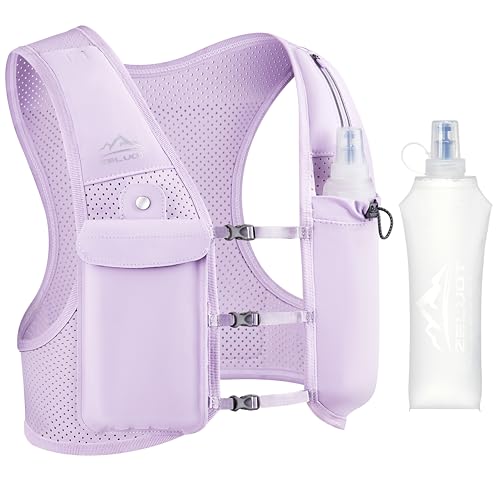 Image of Zelvot Running Vest for Women Men, Adjustable Running Phone Holder Vest, US Patent, Running Hydration Vest with 500ml Soft Flask, Reflective Running Backpack for Hiking