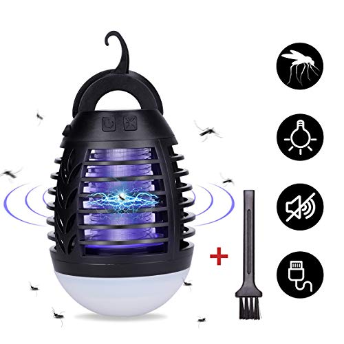Lámpara Antimosquitos Portátil con Luz de Camping Antimosquitos Lámpara 2200mAh USB Recargable Asesino del Mosquito al Aire Libre con IP66...