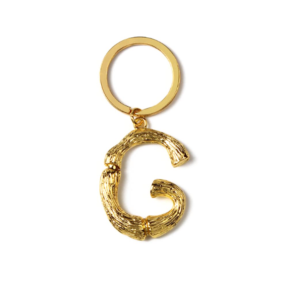 Arfuka Unisex Lette G Keyring Alphabet Keychain Stainless Steel Letter G Initial Key Ring Birthday Key Chain For Men And Women Gold