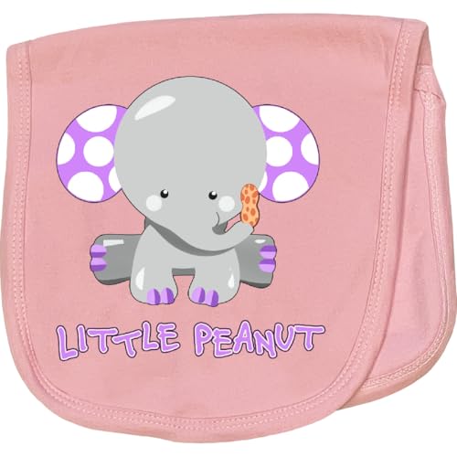 inktastic Little Peanut- Cute Baby Elephant Baby Burp Cloth Pink 29bba