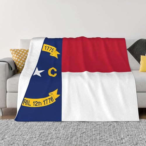 PHAYAH North Dakota Flag Pattern Flannel 50"X40" Soft Fleece Blanket All Seasons Warm Blanket for Bedding Sofa and Trave