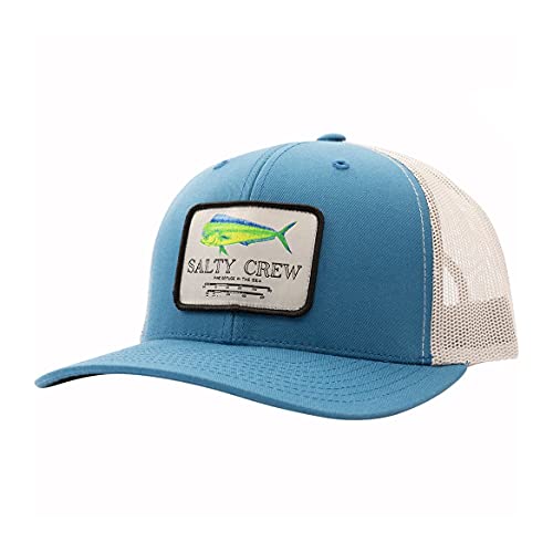 Image of Salty Crew Men's Fish Logo Retro Trucker Hat - Unisex Adjustable Baseball Hat for Adults - Premium Cotton
