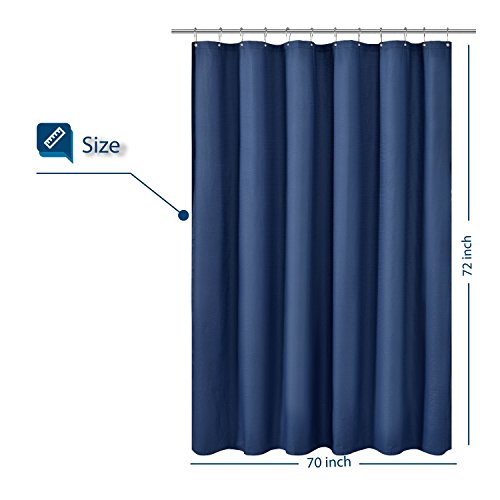 Barossa Design Soft Microfiber Fabric Shower Liner Or Curtain, Hotel Quality, Machine Washable, Water Repellent, Navy Blue, 70 X 72 Inches #TOP5