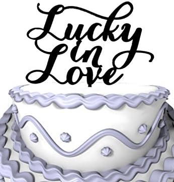 Amazon Meijiafei 筆記体 ラッキー イン ラブ カスタム ウェディング アニバーサリー アクリル ケーキ トッパー ソワレ コラション Meijiafei ホーム キッチン 通販