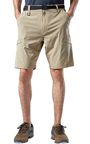 Mr.stream Men's Hiking Relaxed Fit Golf Lounge Quick Drying Fishing Nylon Casual Shorts 3202 Khaki M #TOP1