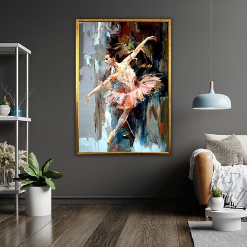 Peinture à l'huile sur toile haut de gamme avec cadre intérieur bois pour décoration murale