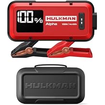 Hulkman Alpha Ultra Red, 1250A 44.4Wh Jump Starter with Alpha Bagx EVA Protection Case