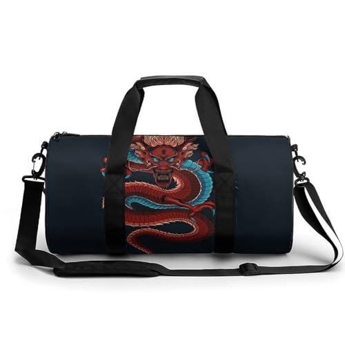 Sac de sport dragon chinois 45cm pour gym et voyage