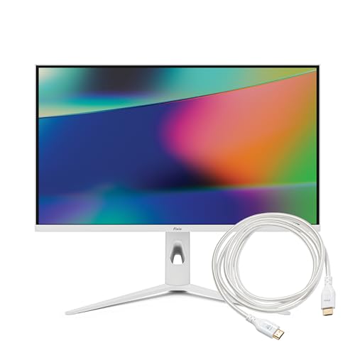 Image of Pixio PX27UM Mini LED White 27 inch Dual Mode 4K 160Hz /1920x1080 320Hz HDR1000 Fully Adjustable Stand Gaming Monitor with White HDMI 2.1 Cable Certified Ultra High Speed 10FT 8K 60Hz 4K 120Hz Nylon Braide
