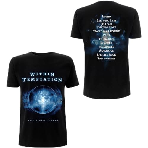 Within Temptation Silent Force Tracks Official Tee T-Shirt Mens Unisex (Large) Black