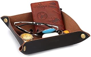 Tourbn TOURBON Genuine Leather Dish Keys EDC Coin Jewelry Tray Desktop Storage Organizer