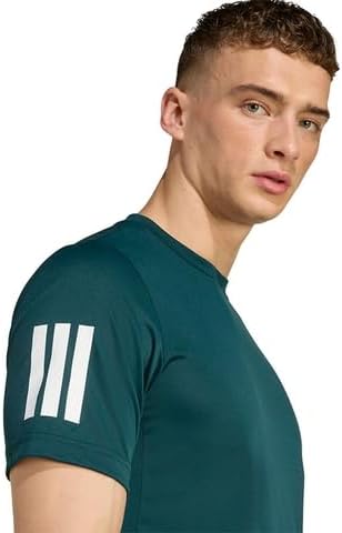 adidas Men's Club 3-Stripe Tennis Tee - Aurora Ivy (Medium) - Image 4