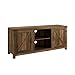 Walker Edison Furniture Company Farmhouse Barn Wood Universal Stand for TV's up to 64" Flat Screen Living Room Storage Cabinet Doors and Shelves Entertainment Center, 58 Inch, Reclaimed Barnwood Brown