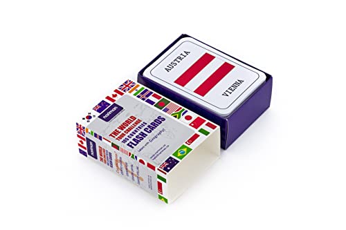 Nariman The World Tour 105 Countries Flash Cards|Learn With Geography|Early Learning Toys, Learn Country Name|Flags|Capitals |Locations|Jumble Word Game |Write On-Wipe Off #TOP5