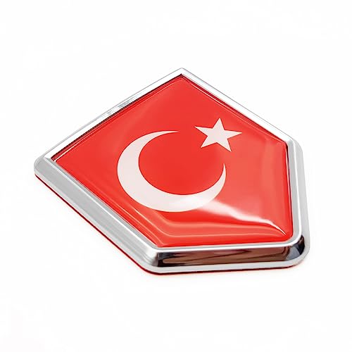 Calcomanía de bandera con emblema cromado Overdecor Turquía pegatinas parachoques coche 2 unidades