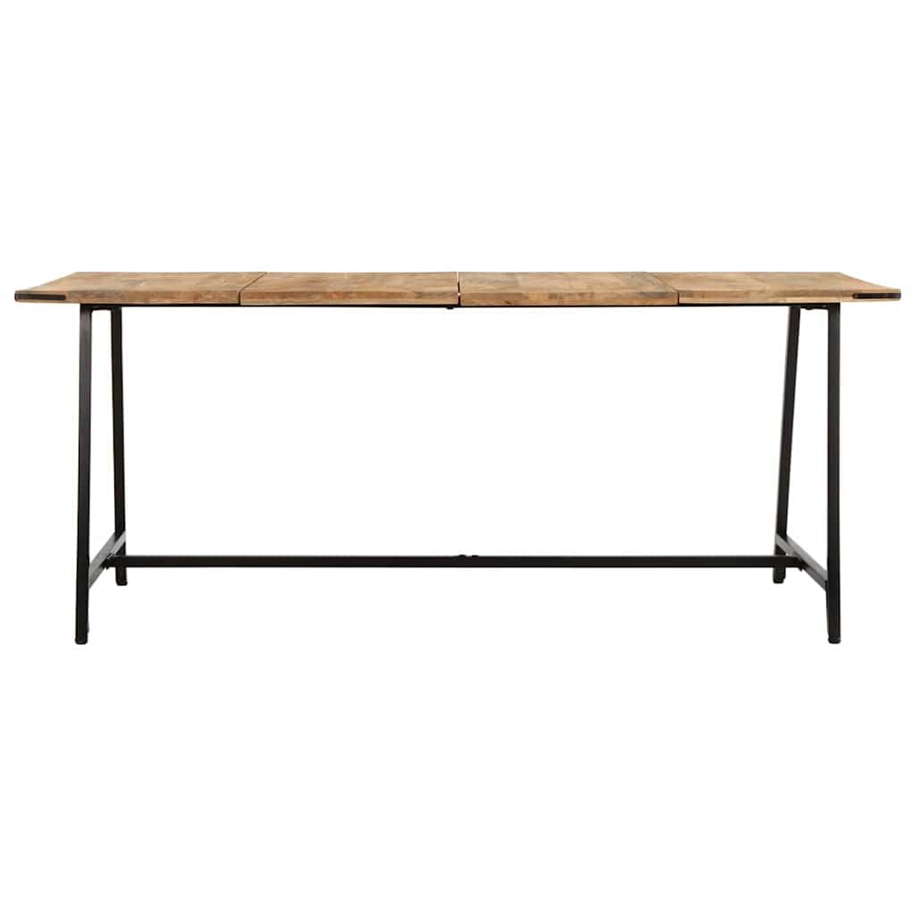 Table salle à manger bois massif mangue 180x90 structure fer robuste