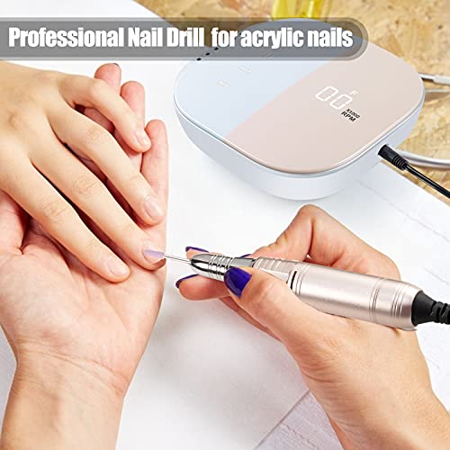 Opibtu Nagelfräser Elektrische 35000 U/min Nagelfeile Maniküre Pediküre Set, intelligente und leichte,Touch-Panel… – Bild 3