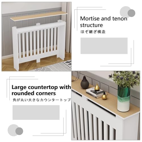 Estante calefactor de MDF resistente con rejilla protectora de diseño elegante 8