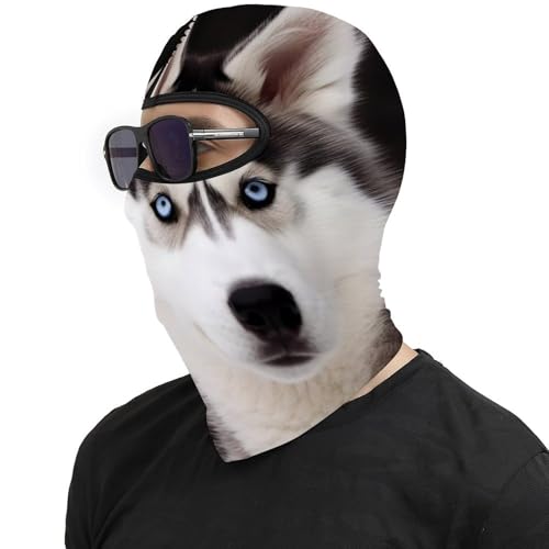 Pasamontaña térmico para hombre y mujer con estampado de perro husky, máscara facial para esquí, motocicleta y clima frío miniatura 4