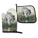 Produktbild Alvahw White Tiger Ofenhandschuhe und Topflappen Küchenset Hitzebeständige Grill-Back-Kochhandschuhe