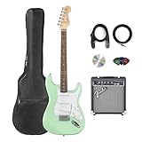 Fender Squier Stratocaster Electric Guitar - Surf Green Bundle with Fender Frontman 10G Amplifier, Gig Bag, Cable, Strap, Picks, and Austin Bazaar Instructional Video
