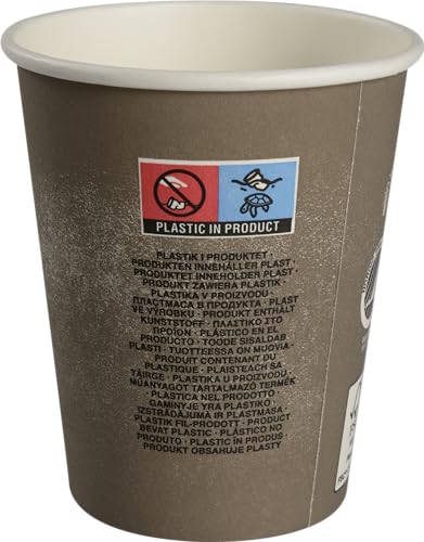 ABENA Hot Cup, The Swan, 240ml, Pack of 50, 9.1cm, diameter 8cm, 24 cl, 28 cl, Brown, PE/Paperboard, Recyclable Paper Cups - Image 3