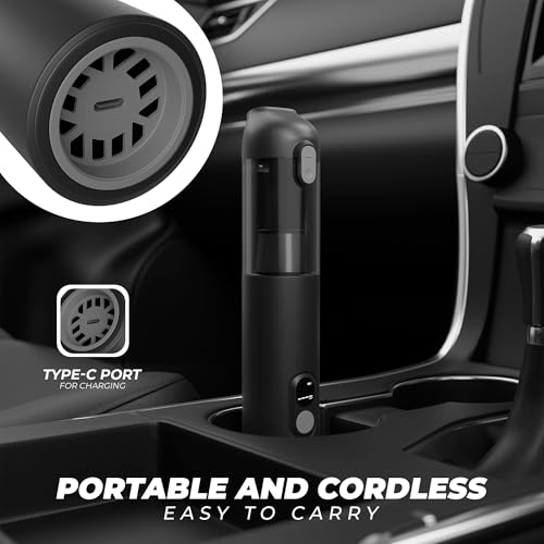 Image of 4-in-1 Cordless Vacuum Cleaner for Car | 2X Powerful Suction | Dual Mode Battery 6000mAh & 12V DC Car Port I Wireless & Handheld | Compact & Lightweight for Travel & Home Use(V4)