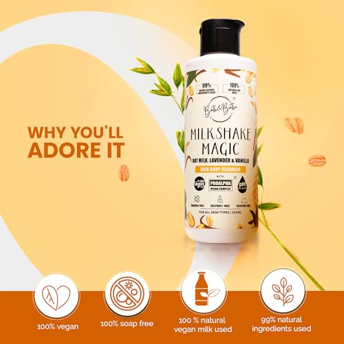 Image of Bath&Bathe Milkshake Magic Body Wash - Vanilla, Lavender & Oat Milk| Sulfate-Free, Paraben-Free Body Cleanser | Soothing & Hydrating for Silky Smooth Skin, 500 ml