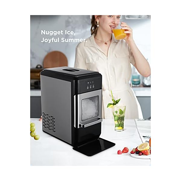 Soukoo Countertop Crunchy Chewable Nugget Ice Maker 44lbs per Day Mini Fridge