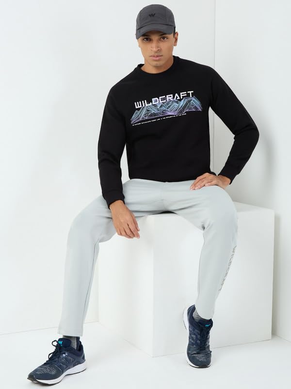 Image of Wildcraft Men Cotton Blend Sweat Shirt | Sweatshirt for Mens | Regular Fit |