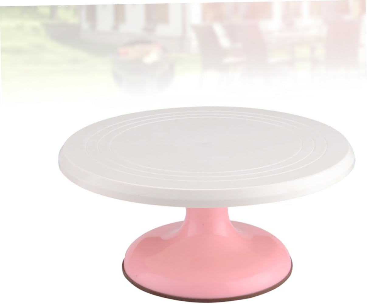 LABRIMP Rotating Cake Turntable for Decorating Smooth Spin Baking Supplies Pink Cake Mounting Stand for Home Bakery Use