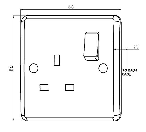 Knightsbridge Schalter, mit gebogenen Kanten, weiß, CU7000