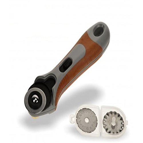 Cutter Coltello A Lama Rotante TAGLIERINO 3 Tagli per TAPPETI Stoffa Carta 28 MM