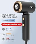Hair Dryer, Travel Dual Voltage Ionic Blow Dryer for 120000 RPM Fast Drying, Compact Lightweight Hair Dryer with Magnetic Diffuser for Home & Travel, Portable Hairdryer International 110-240V(Black)