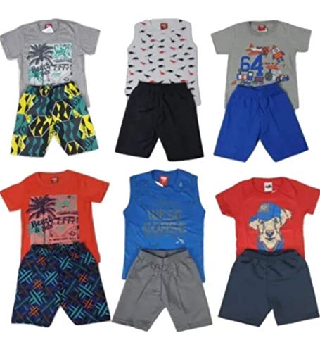 Kit Com 10 Conjunto Roupa Infantil Menino Masculino Atacado Tamanho:8