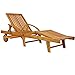 Deuba Chaise Longue Tami Sun en Bois d'Acacia 2m transat Chaise de Jardin extérieur pour Balcon terrasse