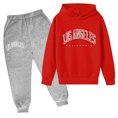 Niños Casual Letra Impreso Manga Larga Sudadera Sudadera Sudadera Chándal Jogger Pantalones de Chándal Unisex 2 Piezas Conjunto de Sudaderas de Manga Larga Niñas
