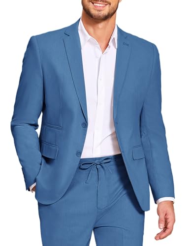 COOFANDY Men's 2 Piece Linen Suit Set