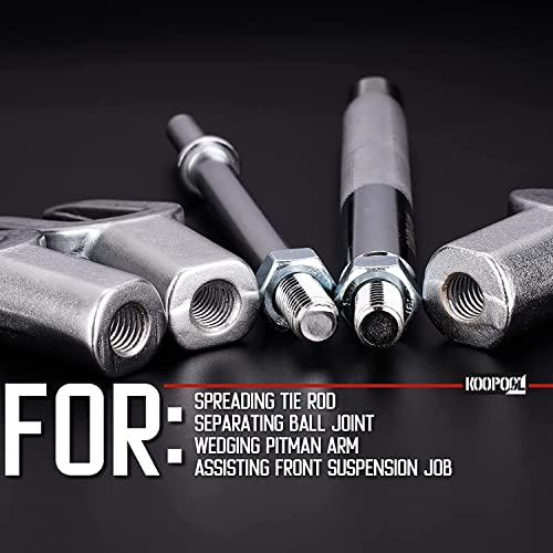 Koopool Separator Set 5-Piece, Pickle Fork Tool Set, Tie Rod & Pitman Arm Remover Tool Kit, With Size (1-1/8", 15/16", 11/16"), Used With Air And Conventional Hammer For Cars And Light Trucks #TOP5