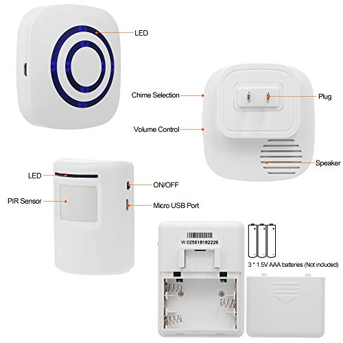Inteligente Sensor de Alarme Campainha Sem Fio Plug-in Campainha Da Porta de Segurança Em Casa Infra