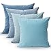 Tayis Lot de 4 Housses de Coussin 45x45 cm , Taie d'oreiller Carrée Doux Décorative Coussins en Velours avec Fermeture à Glissière Cachée pour Salon,Canapé,Chambre - Bleu