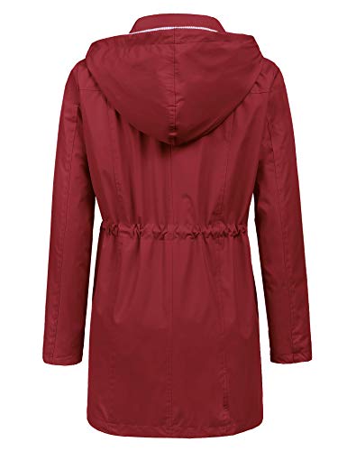 image for LOMON Raincoat Women Waterproof Long Hooded Trench Coats Lined Windbre