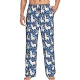 YSBKN Funny Llama Men'S Pajama Pants Pjs Bottoms With Pockets Sleep Lounge Pants For Men Medium
