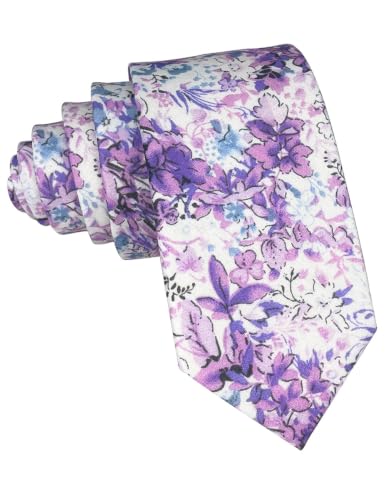 Image of Kebocis Mens Skinny Cotton Floral Tie for Men