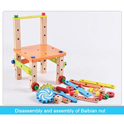 Valink Toddler Activity Table,Build Your Chair Montessori Toys Luban Chair Disassembly Toy Set Puzzle Blocks for Kids