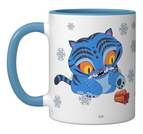 Taza cerámica KPop Demon Hunters 11 oz azul/blanco miniatura 1