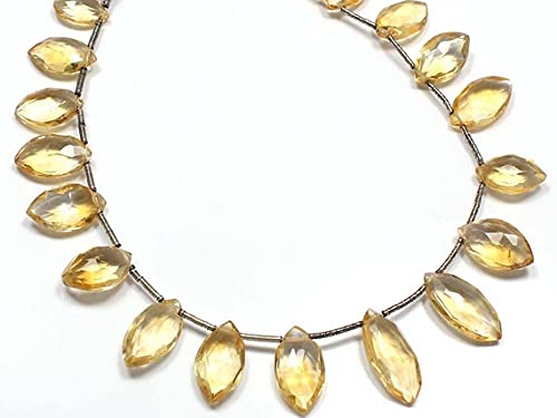 Citrine marquise facettée perles briolettes en pierre de soleil pour bijoux porte-bonheur